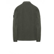 Stone Island 107WN Overshirt In Brushed Cotton Canvas Musk Green