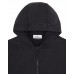 Stone Island 60740 Junior Full Zip Hooded Sweatshirt In Cotton Black