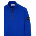 Stone Island 62720 Fall Winter Half Zipper Sweatshirt In Brushed Cotton Fleece Ultramarine Blue