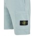 Stone Island 64651 Shorts Dyed Cotton Fleece Sky Blue