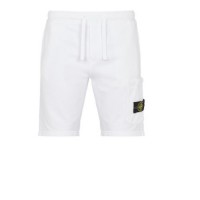 Stone Island 64651 Shorts Dyed Cotton Fleece White