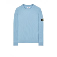 Stone Island 553C2 Fall Winter Sweaters In Full Rib Wool Pastel Blue
