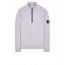 Stone Island 62720 Fall Winter Half Zipper Sweatshirt In Brushed Cotton Fleece Lavender