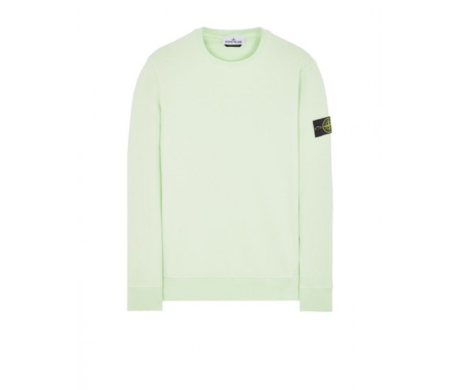 Stone Island 63051 Crewneck Sweatshirt In Cotton Fleece Light Green