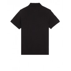 Stone Island 2CS17 Fall Winter Short Sleeve Polo T Shirts In Stretch Cotton Black