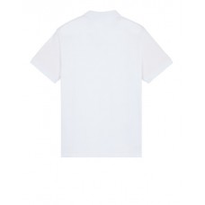 Stone Island 2CS17 Fall Winter Short Sleeve Polo T Shirts In Stretch Cotton White