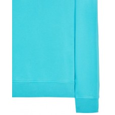 Stone Island 61951 Half Zip Sweatshirt In Cotton Fleece Turquoise