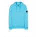 Stone Island 64151 Fall Winter Hooded Sweatshirt In Cotton Fleece Turquoise