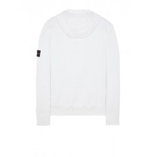 Stone Island 64151 Fall Winter Hooded Sweatshirt In Cotton Fleece White