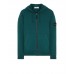 Stone Island 64251 Fall Winter Full Zipper Hooded Sweatshirt In Cotton Fleece Bottle Green