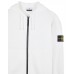 Stone Island 64251 Fall Winter Full Zipper Hooded Sweatshirt In Cotton Fleece White