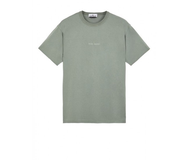 Stone Island 20444 Summer Fall Short Sleeve T Shirt Cotton Sage Green