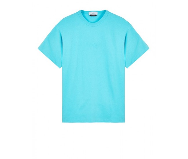 Stone Island 20444 Summer Fall Short Sleeve T Shirt Cotton Turquoise