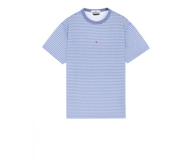 Stone Island 233X9 Short Sleeve T Shirt In Pigment Printed Cotton Jersey Lavender