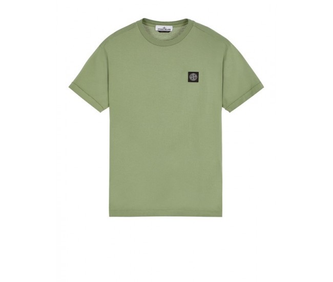 Stone Island 24113 Spring Summer Short Sleeve Shirt In Cotton Sage Green