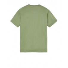 Stone Island 24113 Spring Summer Short Sleeve Shirt In Cotton Sage Green