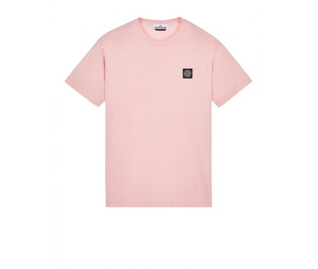 Stone Island 24113 Spring Summer Short Sleeve Shirt In Cotton Pink