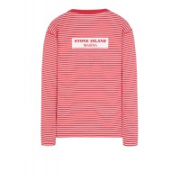 Stone Island 244X9 Long Sleeve T Shirt In Cotton Jersey Coral