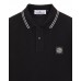 Stone Island 2CS18 Fall Winter Short Sleeve Polo T Shirts In Stretch Cotton Black