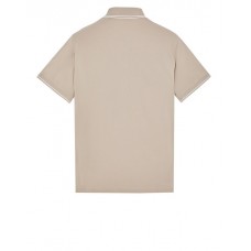 Stone Island 2CS18 Fall Winter Short Sleeve Polo T Shirts In Stretch Cotton Dove Gray