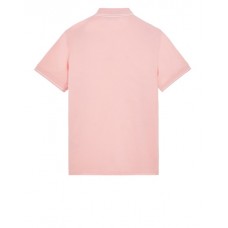 Stone Island 2CS18 Fall Winter Short Sleeve Polo T Shirts In Stretch Cotton Pink