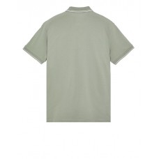 Stone Island 2CS18 Fall Winter Short Sleeve Polo T Shirts In Stretch Cotton Sage Green