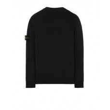 Stone Island 550D8 Sweater In Ribbed Soft Cotton Black