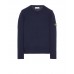 Stone Island 550D8 Sweater In Ribbed Soft Cotton Dark Blue