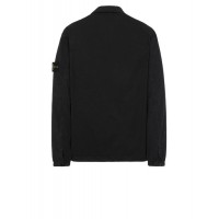 Stone Island 107WN Overshirt In Brushed Cotton Canvas Black